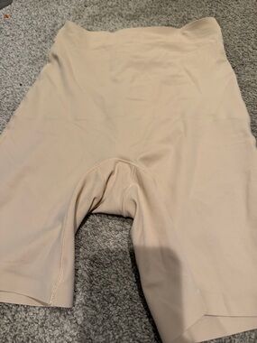 Skinnygirl Beige High-Waist Shaping Shorts